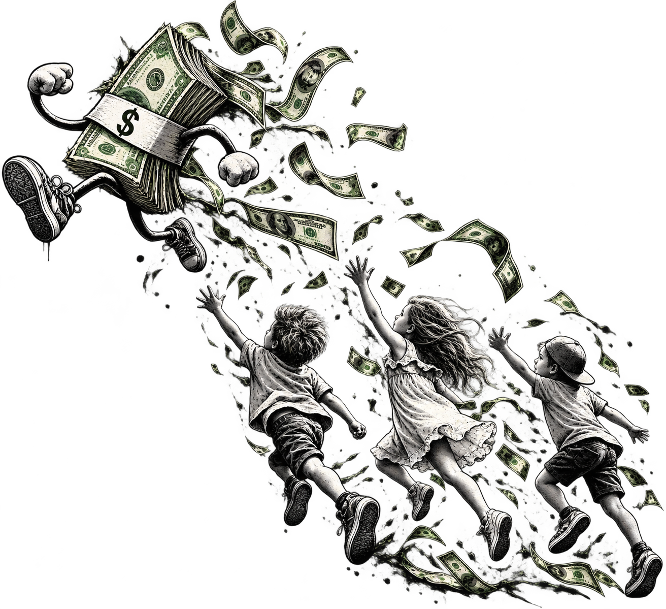 THE MONEY CHASE original Ars Belli artwork
